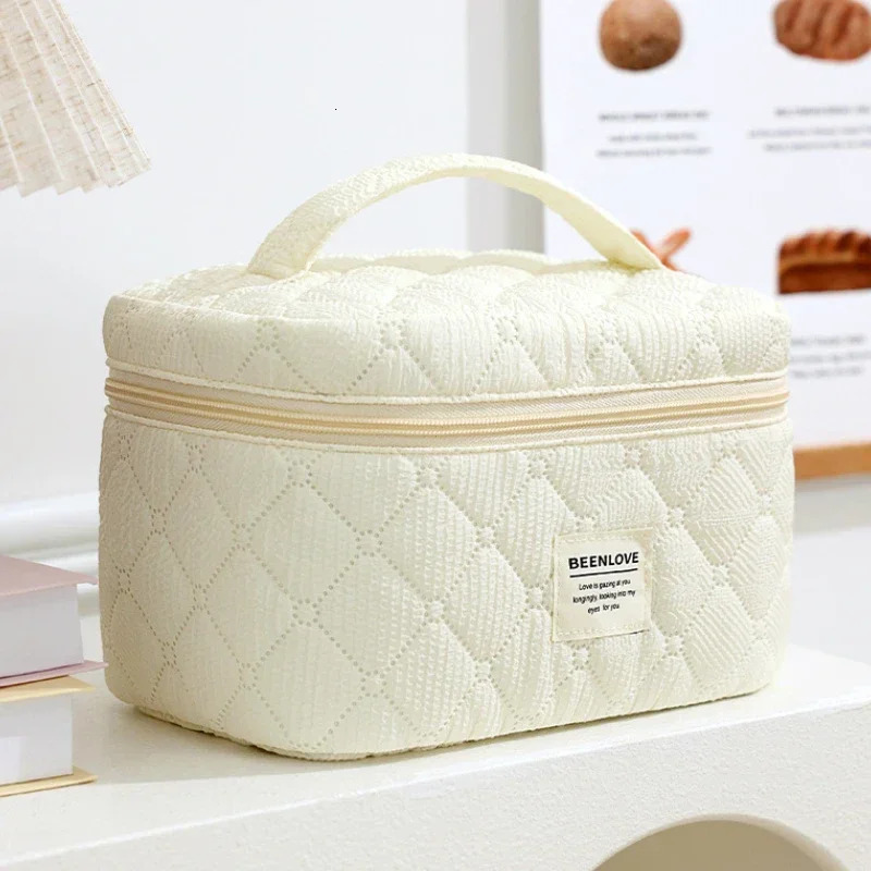 Makeup Bag Set Quilted Makeup Bag Women's Large Floral Makeup Bags Cute Cotton Cosmetic Pouch Travel Toiletries Storage Bag260911