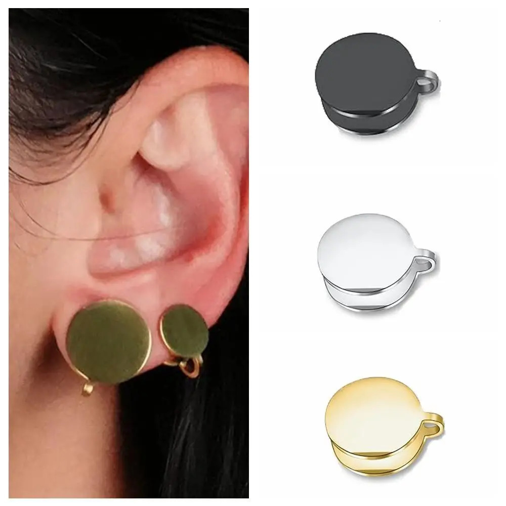 Stainless Steel Pressure Earrings Black Color Nonpierced Keloid Gold Creative Cartilage Ear Cuff y260910