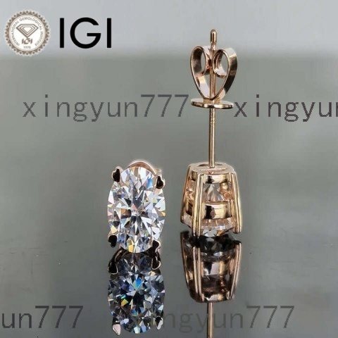 Custom VVS Diamond Push Back Earrings 10k 14k 18k Solid Gold Round IGI Certificate Lab Diamond Stud Earrings