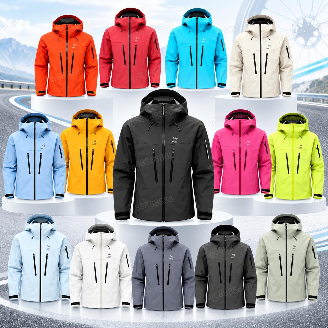 Arcteryxilly Unisex Cycling Jacket Waterproof Breathable Hooded Bicycle Windbreaker Long Sleeve Outdoor Cycling Top for Men Women