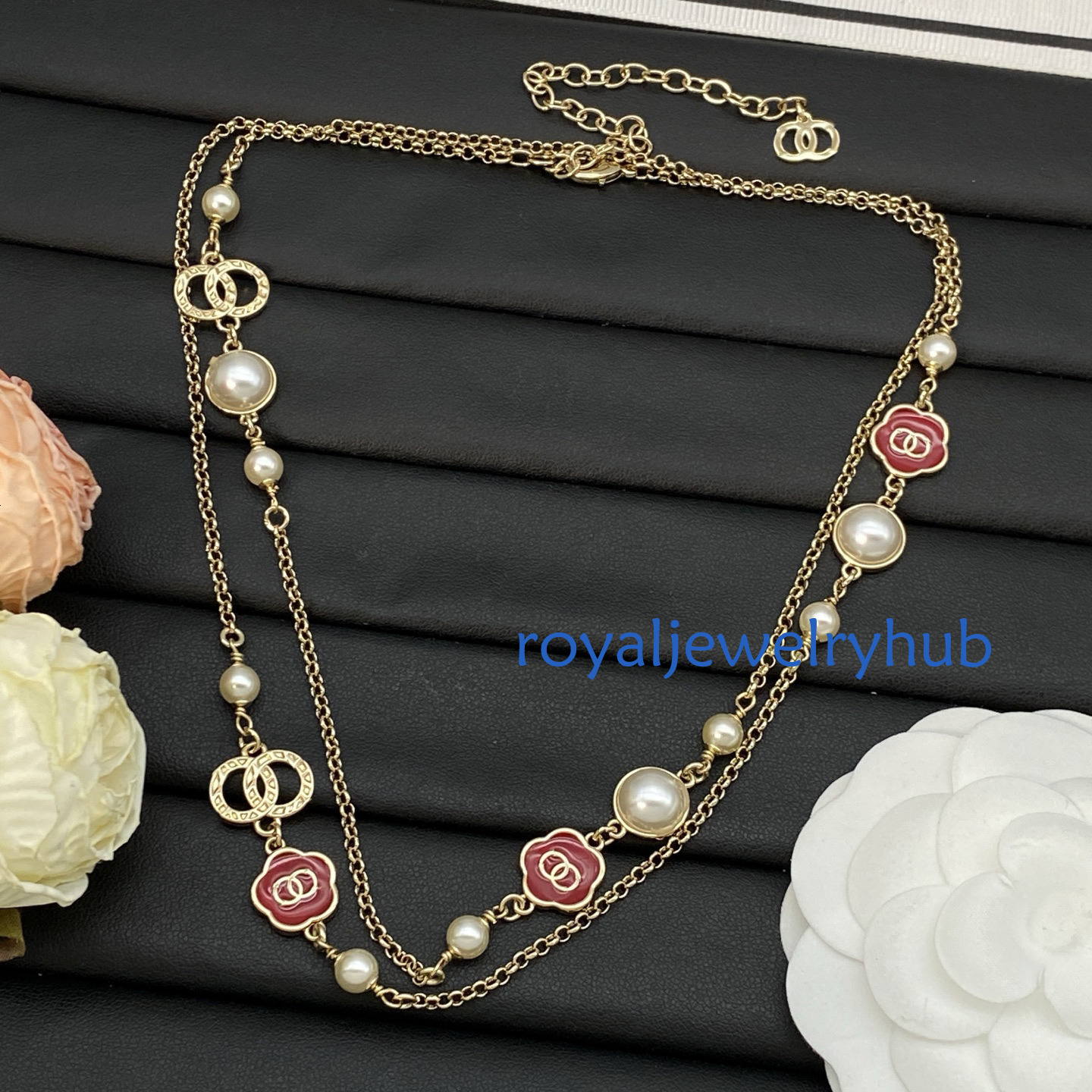 Designer Jewelry Channel necklaces Camellia Diamond Inlaid Sweater Chain a lightweight sweater chain for women