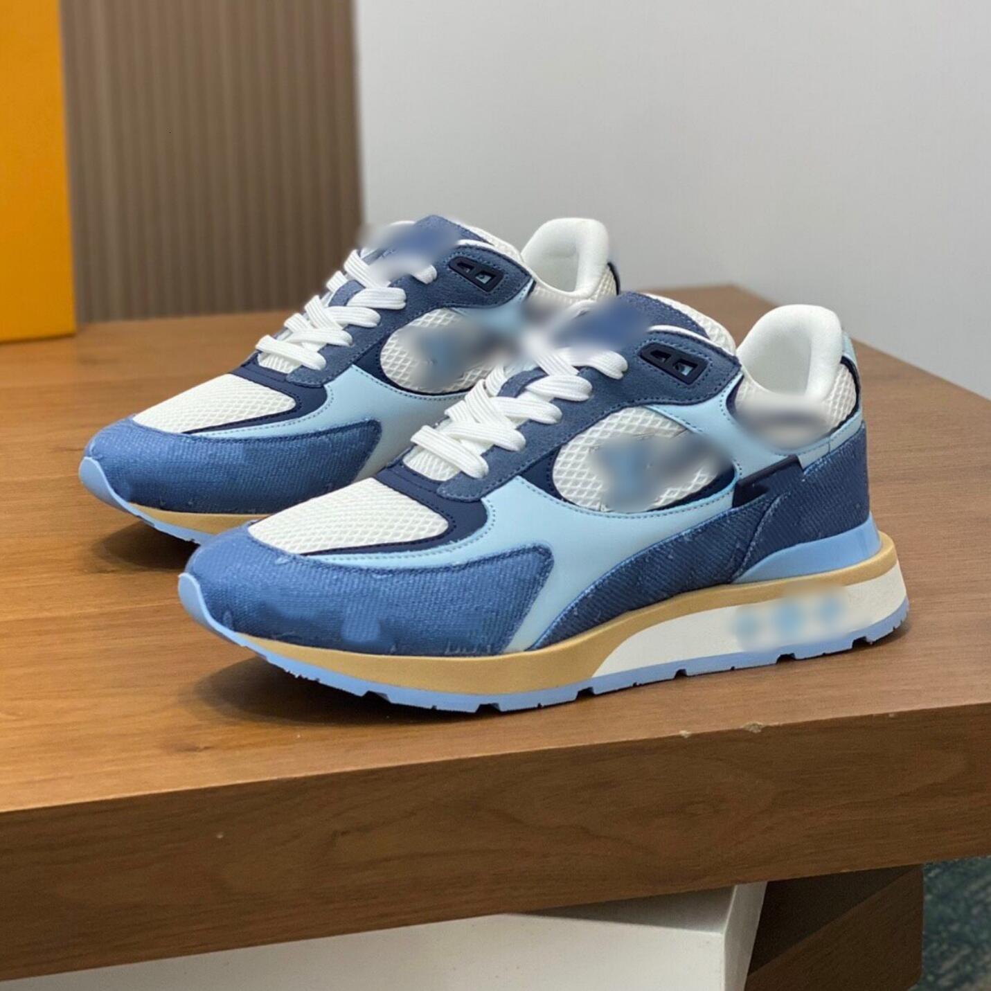 Shoe Designer Luxury Sneaker Athletic Tennis Blue White Gold Casual City Modern Light Away Air Run Mesh Breathable Suede Sports Platform Hot Runner