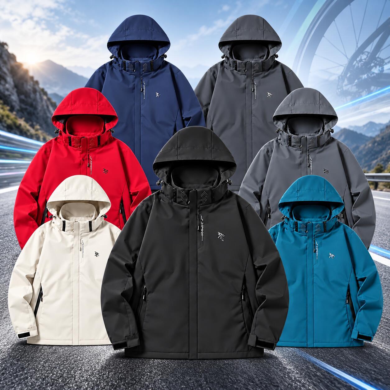 Arcteryxilly Men Women Waterproof Cycling Jacket Windproof Breathable Hooded Outdoor Bike Riding Sportswear