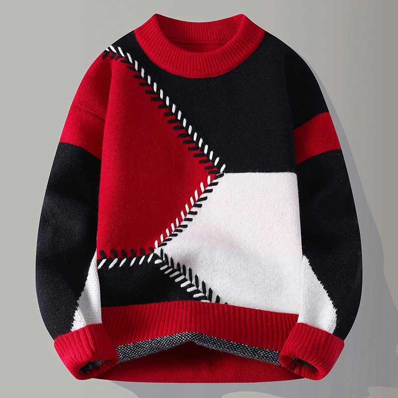 Sweaters men Winter Letter pattern thick sweater men Student youth sweaters autumn Men's wool pullovers full 260911