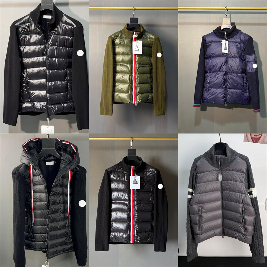 Designer Down Parkas Fashion Knitting Down Jackets Classic Short Warm Knitted Patchwork Jackets Thickened Down Coat Unisex Classic Casual Daily Outf
