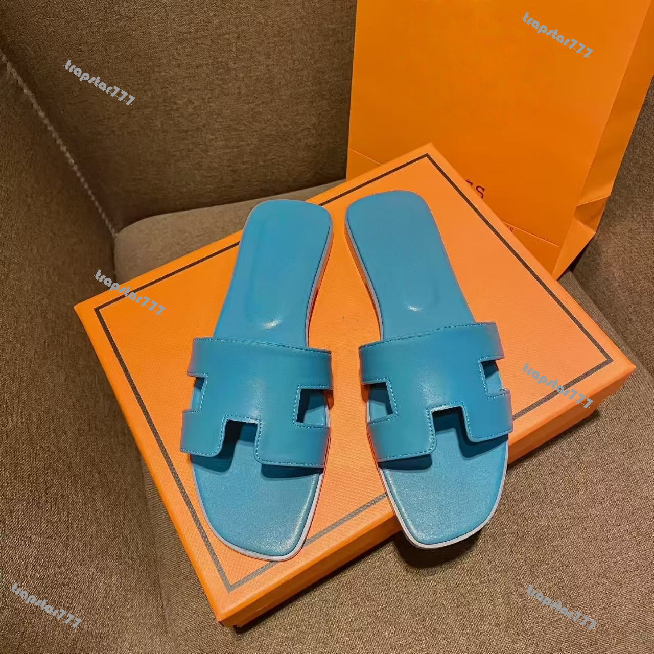 H Logo Mens Designer Leather Ladies Sandals Summer Flat Shoes Fashion Beach Women Slippers Letter Drag Oran Luxe Sandal Sandles Mules Slide H Slider