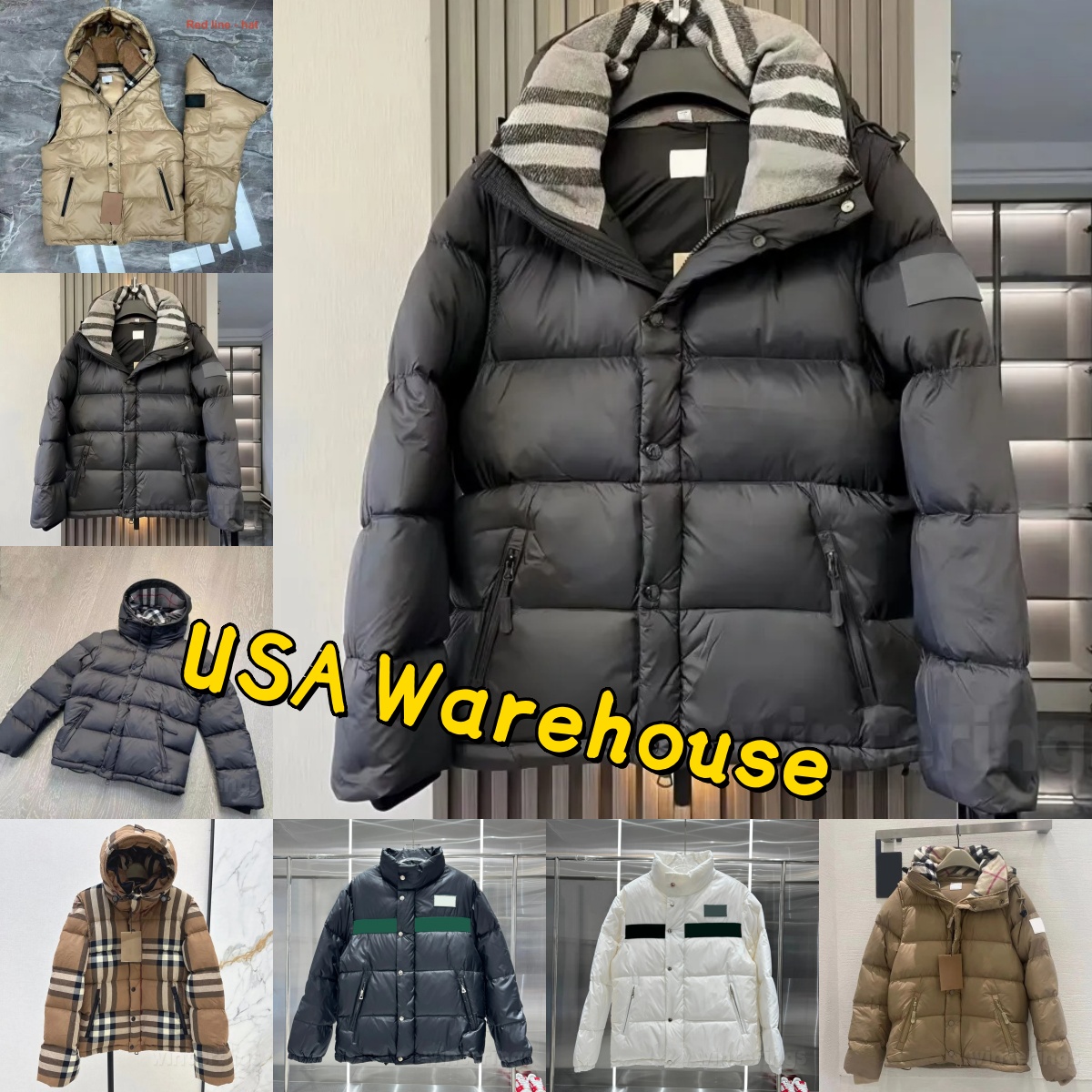 5A Unisex gewatteerde pufferjas met capuchon, geruite voering, meerdere kleuren, ritsknop, winterwarme korte jas, casual bovenkleding voor heren, da