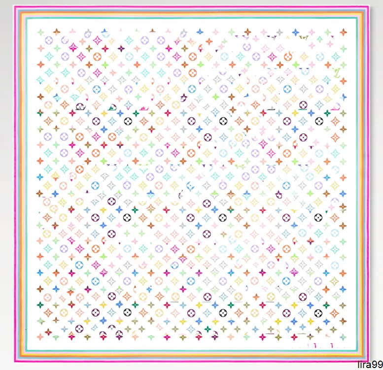 Scarves M94967 90*90cm 25ss Designer Silk Scarf V Women's shawl 100% mulberry silk 18 m double-sided two-color printed twill spring and summer