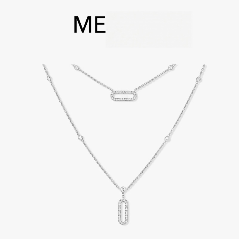 Designer Messikaas Messikabracelet New Meijia Full Diamond Five Diamond Sliding Necklace For Women Elegant Casual Tassel 18K Rose Gold Plated Choker