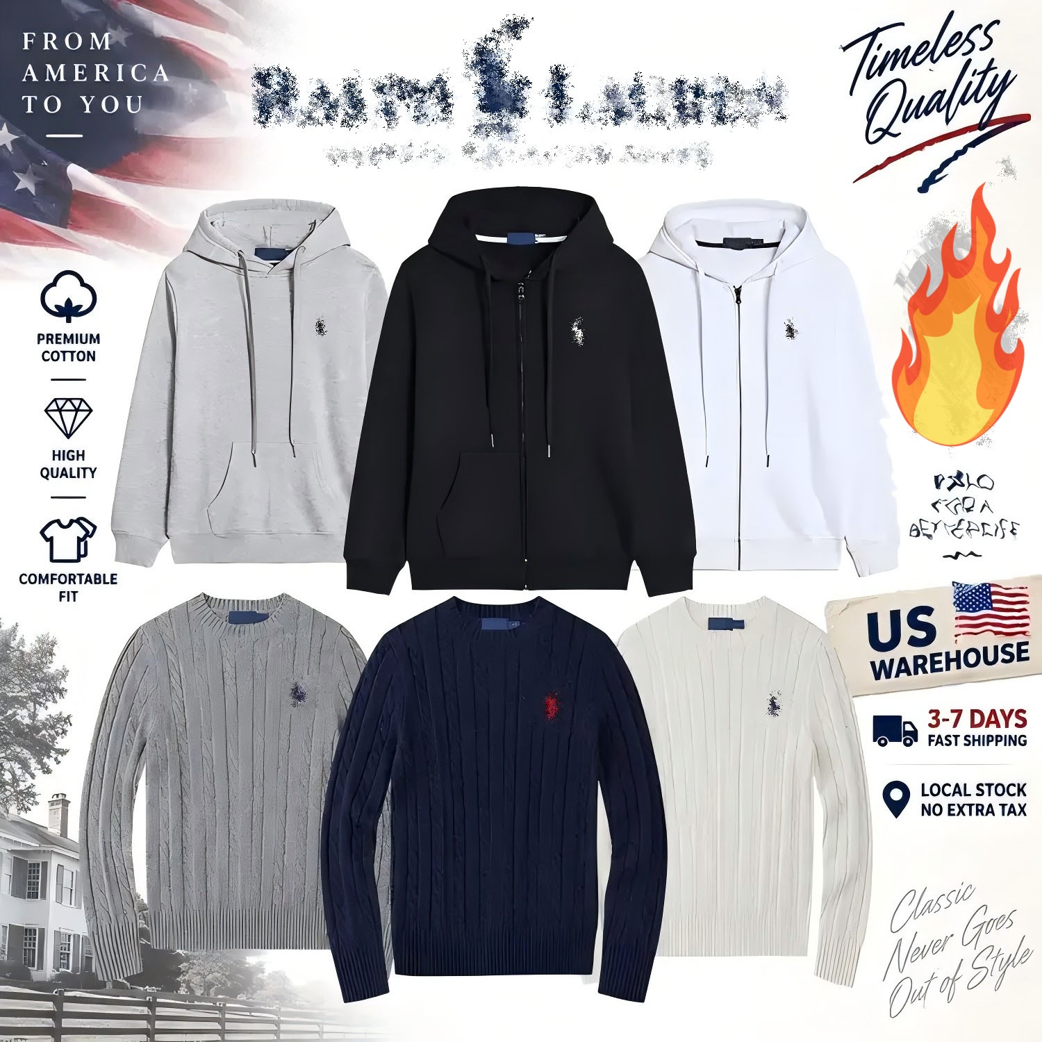 poloralpy Cardigan Designer Mens Sweaters pull Wool Casual Pull Half Zip High Quality Women Hoodie Polo Jacket Winter Long Sleeve polo Sweater Pullo