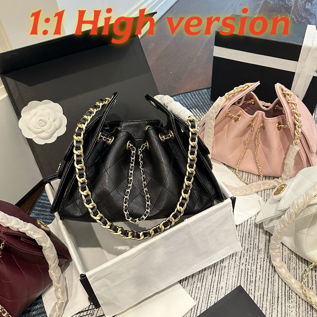 Designer bag HOBO bag Luxury Shoulder Bag Caviar Black Women's Crossbody Bag Diamond Quilting Metal Chain Double Letters Flap bag luxury Han