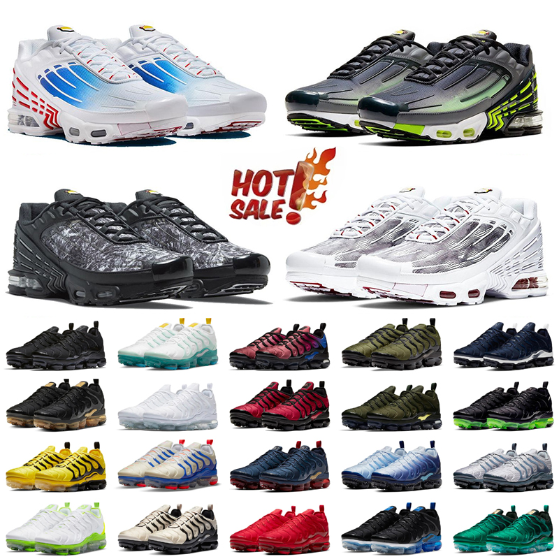 Designer Tuned Plus 3 femmes hommes chaussures de course mode Tn3 baskets kaki Unity Bred Mesh Aqua Sneakers TNS Atlanta 40-46