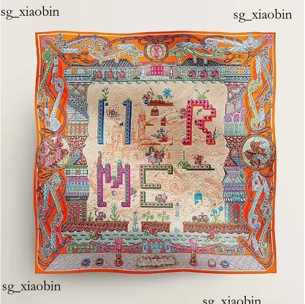 Super silk square scarf top brand H 2025 summer High End Classic Letter pattern Designer shawl Scarves 90X90cm a3367 Hot