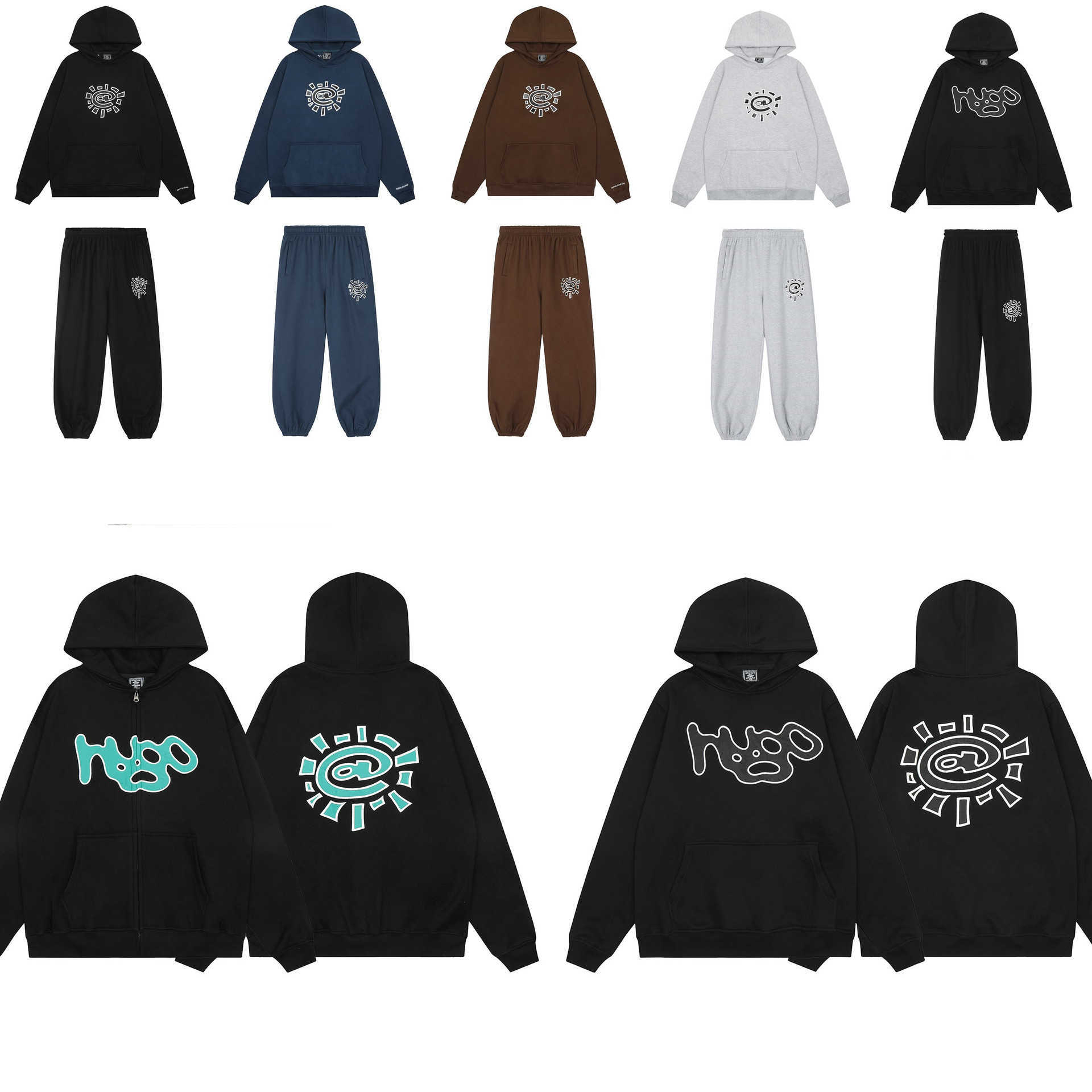high street niche ADWYSD Hoodie sun roll with fleece hoodie loose men's and women's hooded sweatshirt L260912S9KA