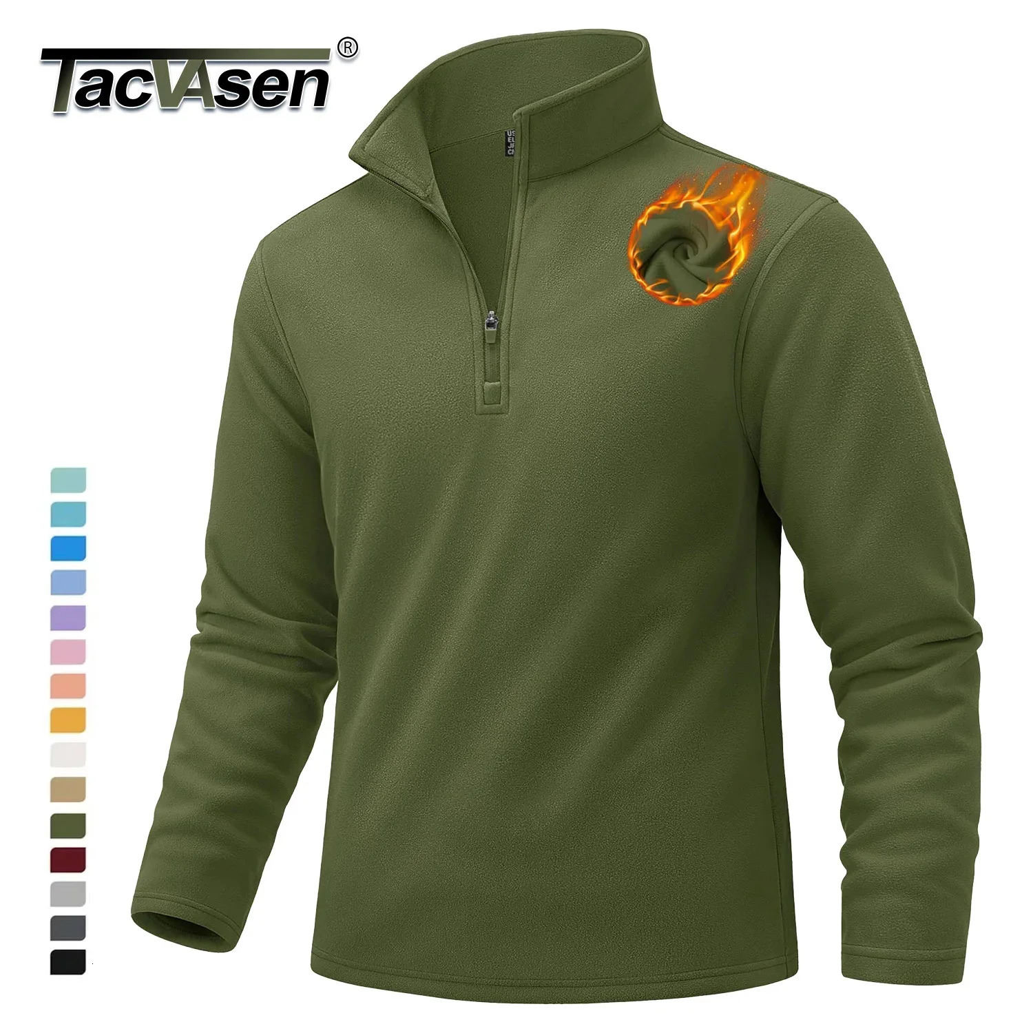 TACVASEN Turtleneck Fleece Sweatshirts Thermal Quarter-Zip Lightweight Pullovers Casual Warm Breathable Hiking Golf Sweaters 260911