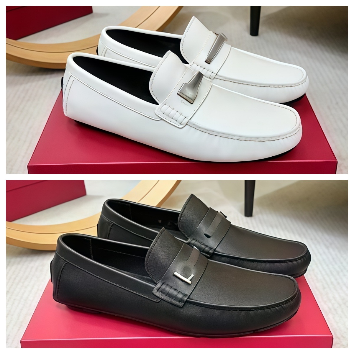 Luxury Shoe Designer Moccasin Mule Leather Flat Adult Mens Womens Brown Grey Blue Strap Buckle Stylish Brand City Fall Winter Street Modern Trendy H