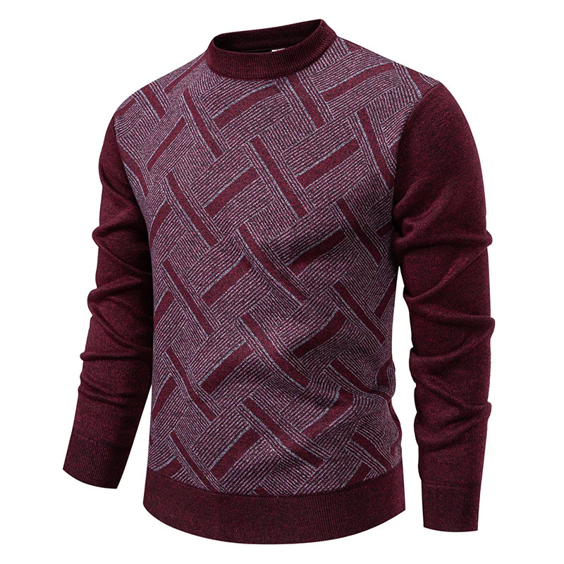 Sweater Men Casual Knitted Pullover Solid Color Warm Regular Fit Round Neck Pullovers Mens Sweatwear 260911