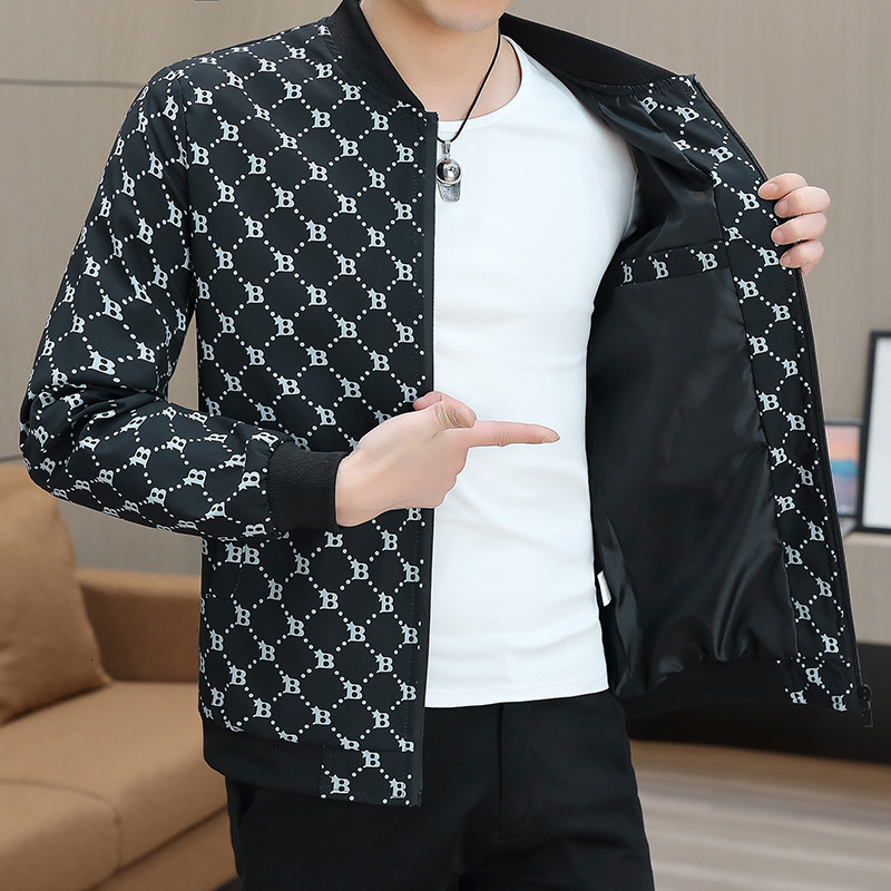 New Spring And Autumn Men's Jacket, Thin Printed Slim Fit Casual Fashion Versatile Baseball Jacket For Men Luxury Brand Designer Clothes