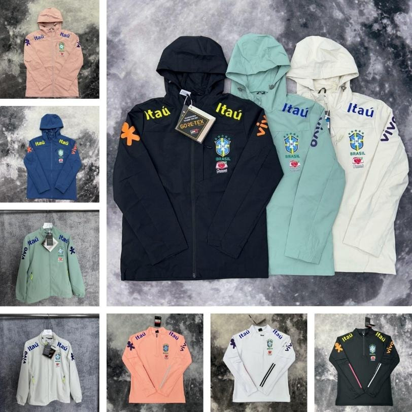 2026 Men's Brazilian Designer High Quality Hooded National Team Training Jacket Men Veste Brazil Windbreaker Unisex Sports Outdoors Coats