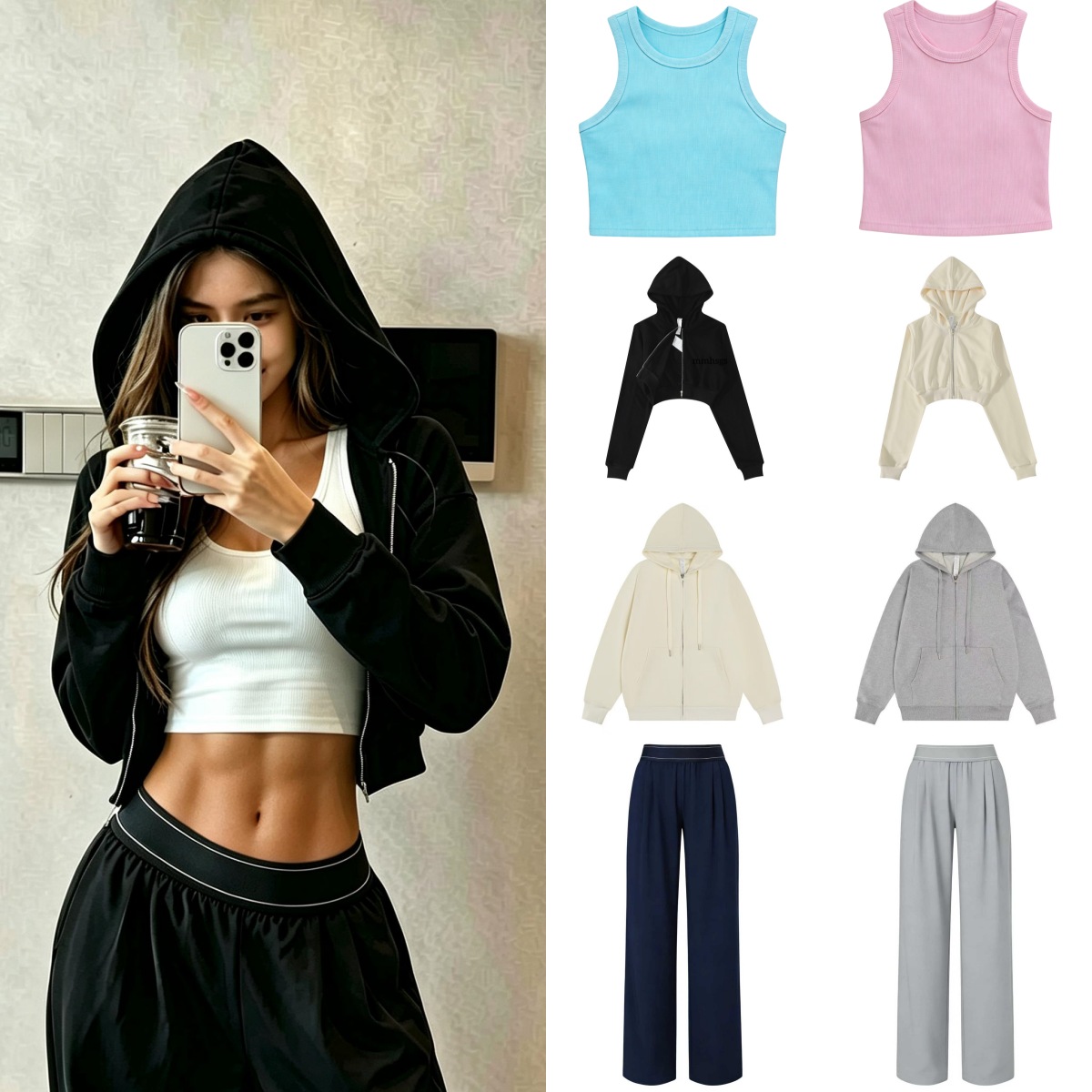 Sets Women Clothes Set Top Sets Men Set Hoodie Pants Quarter Zip Hoodie Short Athletic Coat Bag T-shirt Basic Jacket Comfort Sports Sets Men Hoodie