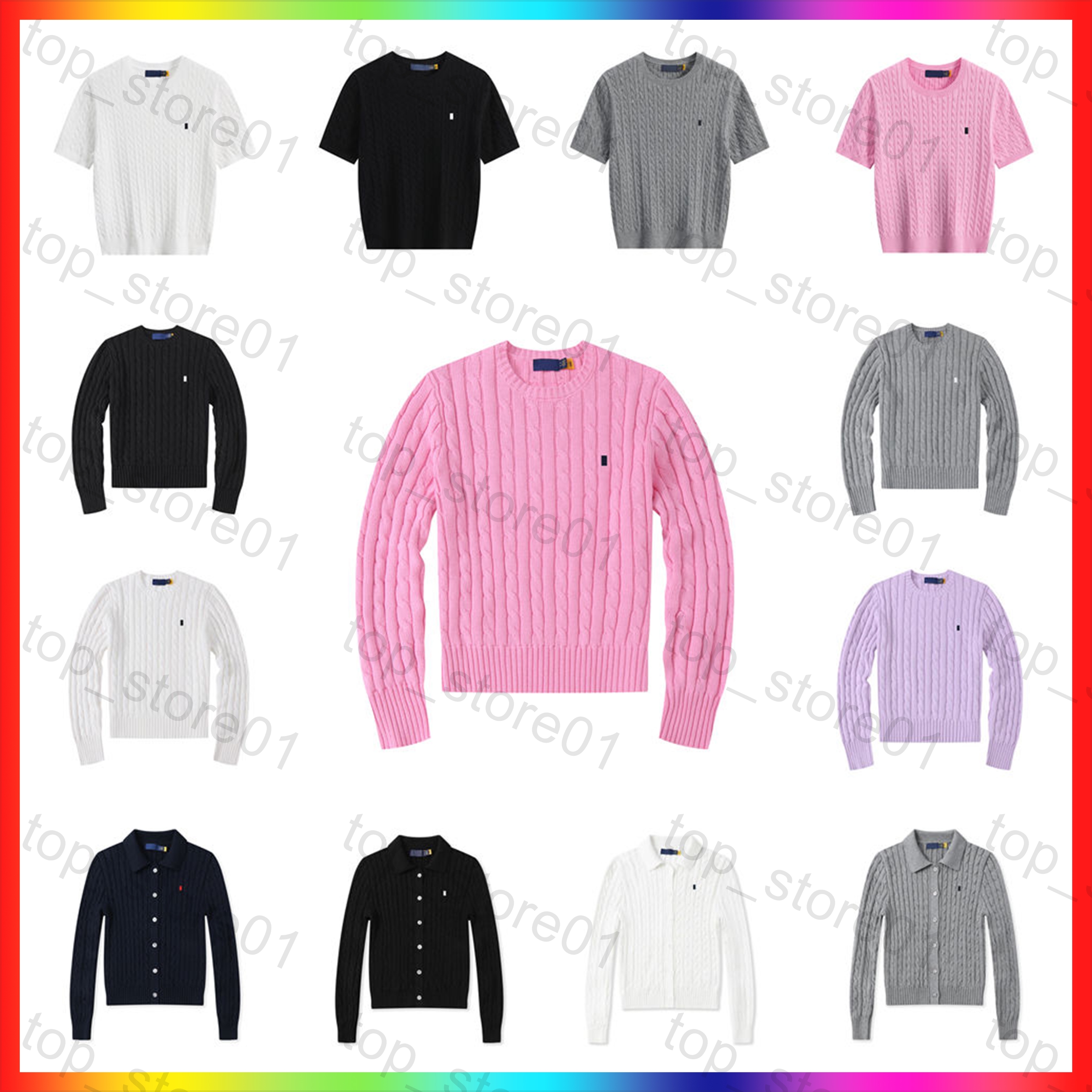 designer sweater women sweater Fashion Polo Sweater High Quality Winter New Long Sleeve Vintage Twist Knitted Sweater Embroidered Small Horse Casual