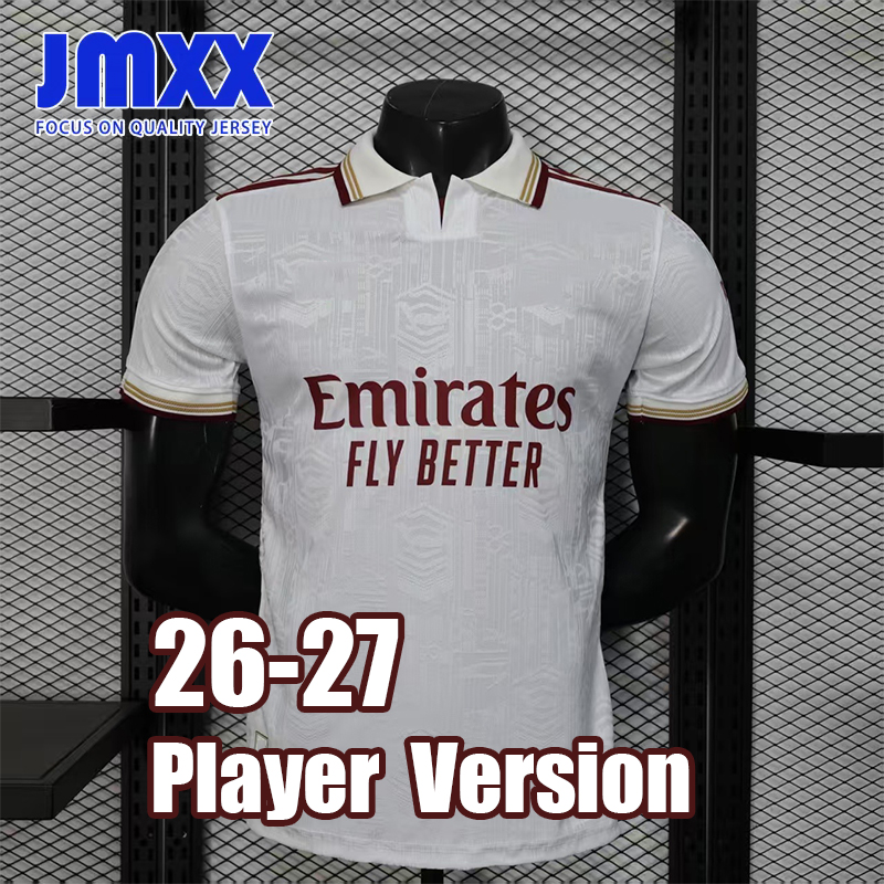 JMXX Player Version 25 26 Arsenaoles ARS Soccer Jersey Third White Pre Match Training Styles Mens Jerseys Man Football Shirt 2025 2026