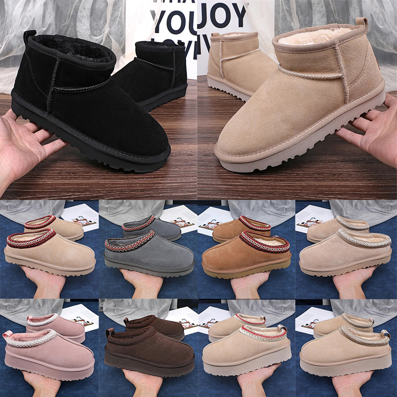 Fast shipping women Tasman slippers platform Boot tazz slide mustard seed ultra mini slipper chestnut suede men shoes womens winter ankle booties 36