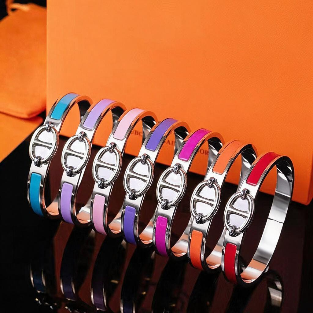 Bracelet de marque H en argent avec nez de cochon, bijoux de styliste de haute qualité, ne se décolore pas, à la mode, pour femmes