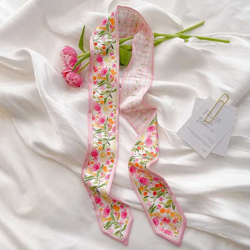 Oil TwillyLong Streamer Bag Str Painting Style Small Ribbon Long Scarf Belt Versatile Fashion band Streamer Ins Wind N260912