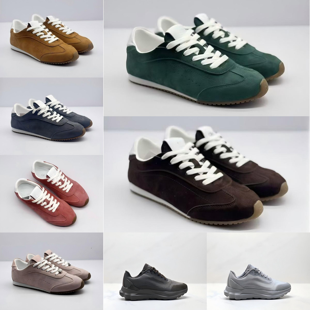 Designer Unisex Sunset Sneaker 2 Styles Vintage Suede Flat Casual Shoes Breathable Mesh Thick Cushion Running Trainers Multi Colors Lace Up Footwear