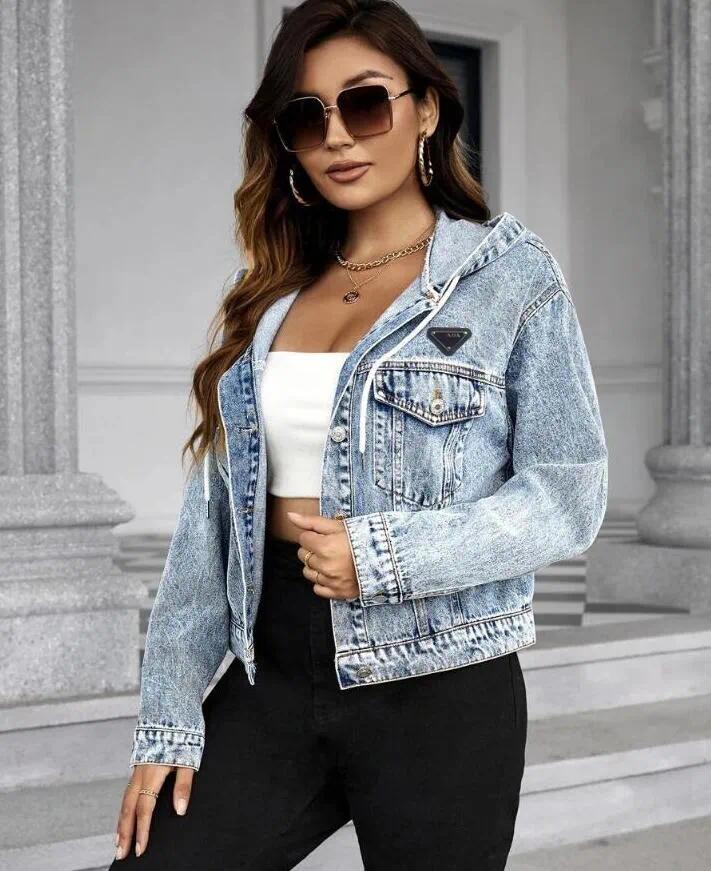 designer jacket women jeans jackets long sleeve hooded denim womens coat
