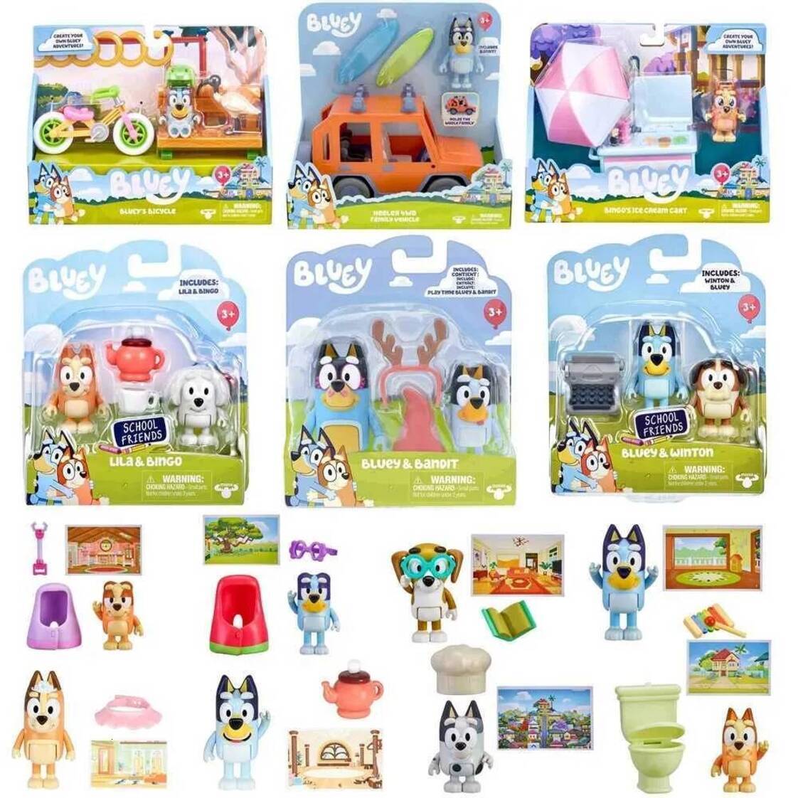Miscellaneous Toys Other Muse Moose Family Bluey And Friends Bingo Bandit Doll Celebrates Childrens Birthday Gifts multi-type mixed Playing With Hou