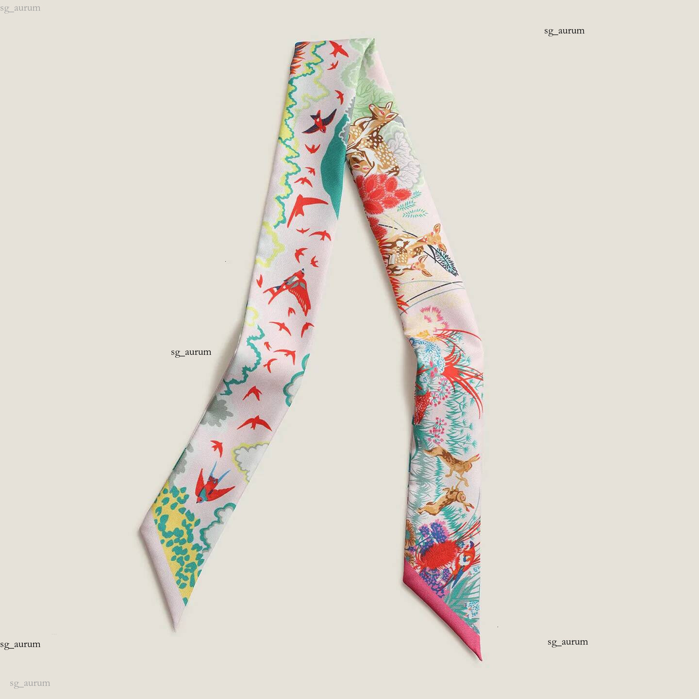 2026 H Foulard de créateur Bande de cheveux Automne Nouvelle collection: Retour à la nature sauvage Foulard en soie sergé Femmes Long ruban pour