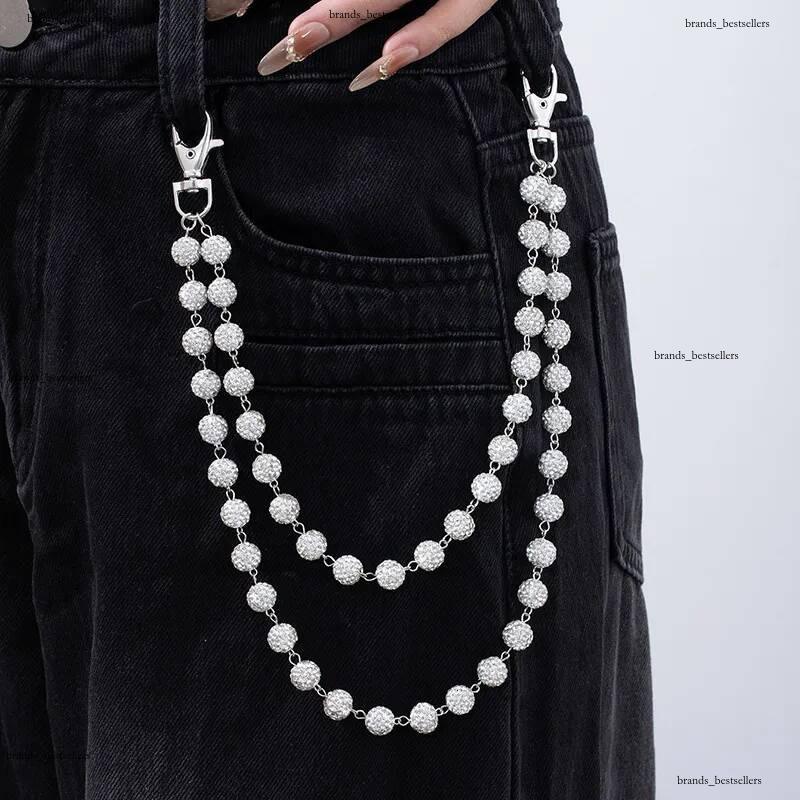Portefeuille en strass boule Disco pour hommes, 1 pièce, bijoux Hip Hop, pendentif, pantalon, Jean, chaîne de ceinture de poche, cadeaux 250901ww