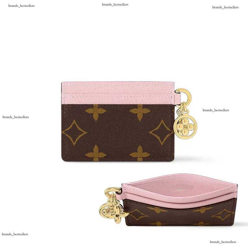 designer keychain Credit Card Holders Mini Wallets High Quality For Mens Womens Leather Flower Classics Pure Color Keychain Purses Wallet bag cha