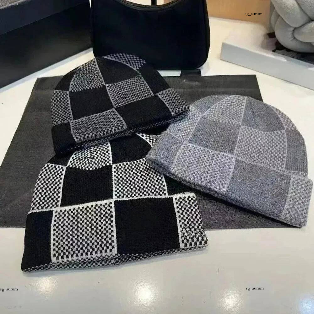 Warm Knitted Hat Winter Outdoor Unisex Fleece Lined Cuffed Scarf Design Fashionable Sporty Luxury Style Geometric Embroidery 260119
