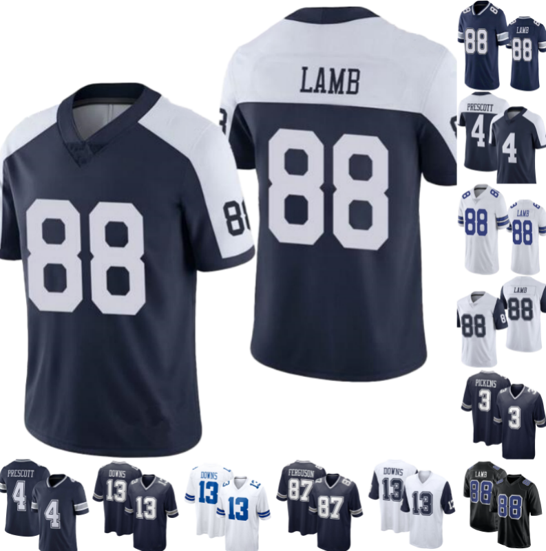 2026 new 13 Caleb Downs Brandon Aubrey Dak Prescott 3 George Pickens 88 CeeDee Lamb Footballv 0 DeMarvion Overshown 22 Emmitt Smith Jersey