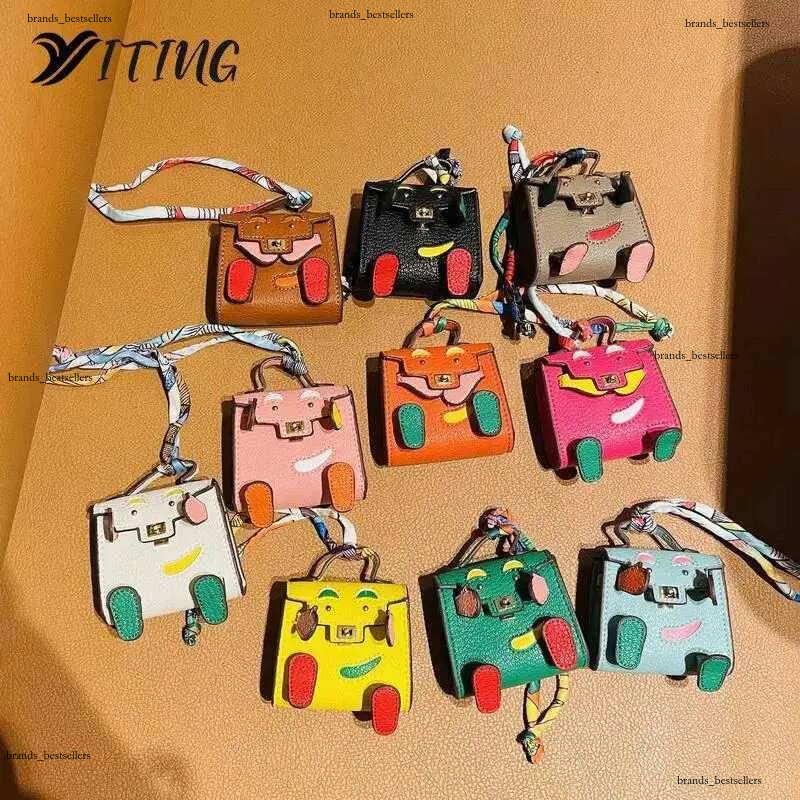 Porte-clés Longes À La Main En Cuir PU Sac À Main Décoration Pendentif Sac Écouteur Boîte Tren Clé Charme Mini Portefeuille Conditions De Support
