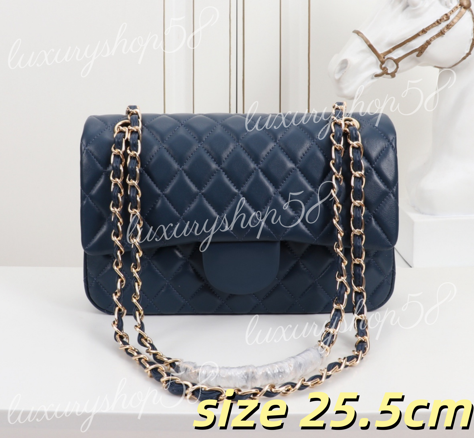 designer bag for Women Quilted Flap Shoulder Bag Luxury bags Navy blue Diamond Lattice Crossbody bag Handbag purse Metal Chain Strap Flap Purse with