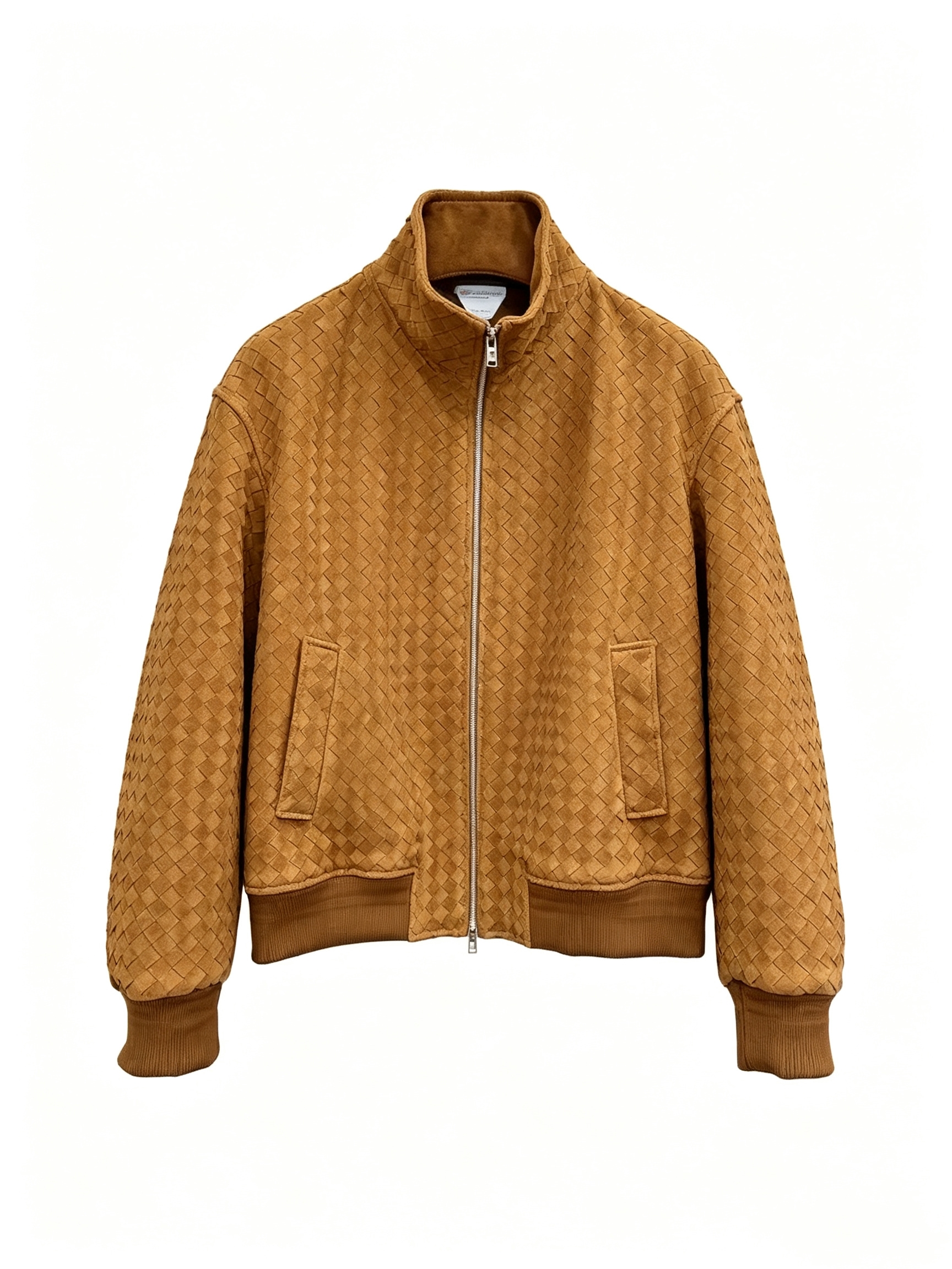 2026 Fall Top Mens Jacket Designer Suede Woven Bomber Jacket Unisex Luxury Hand Knit Stand Collar Zipper Outerwear Fashion Streetwear Coat