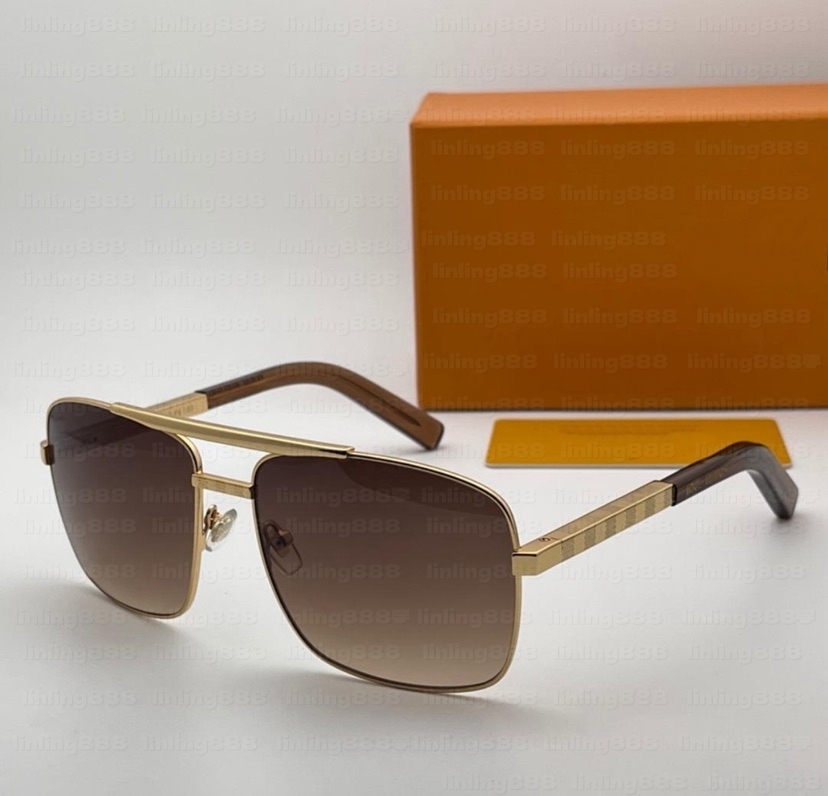 Mens Vacation Brand Designer Sunglasses Man classic attitude 0259 Metal square frame Womens Men's Glasses for Women Sun glasses UV400 Luxury Su
