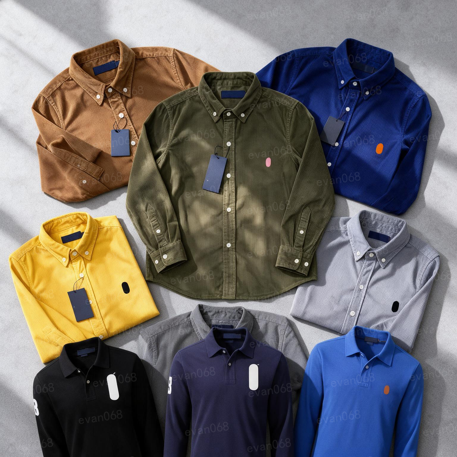polo shirts Luxury Mens Casual Shirts Long Sleeve Embroidery Button Down Social Business Tshirts Solid Color Tops Blouse For Men Women mens designer