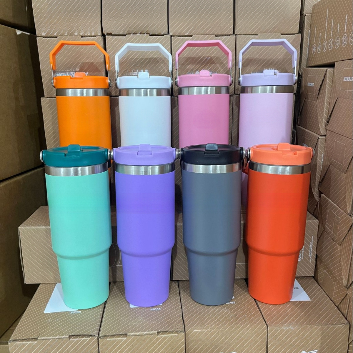 Designer Water Bottle, 304 Stainless Steel Automotive Thermos Cup, Daily Outdoor Portable Insulated Water Bottle with Straw