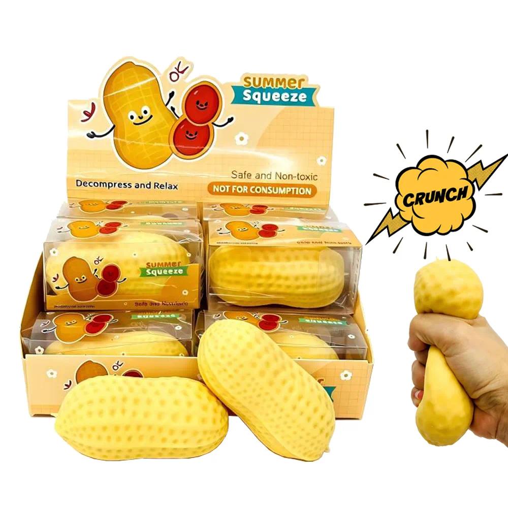 Soft TPR Crunchy Peanut Sensory Stress Relief Ball stress relief fidget toy Crunchy small butter Soap Bar Squishy Sensory Toy with Satisfying ASMR C