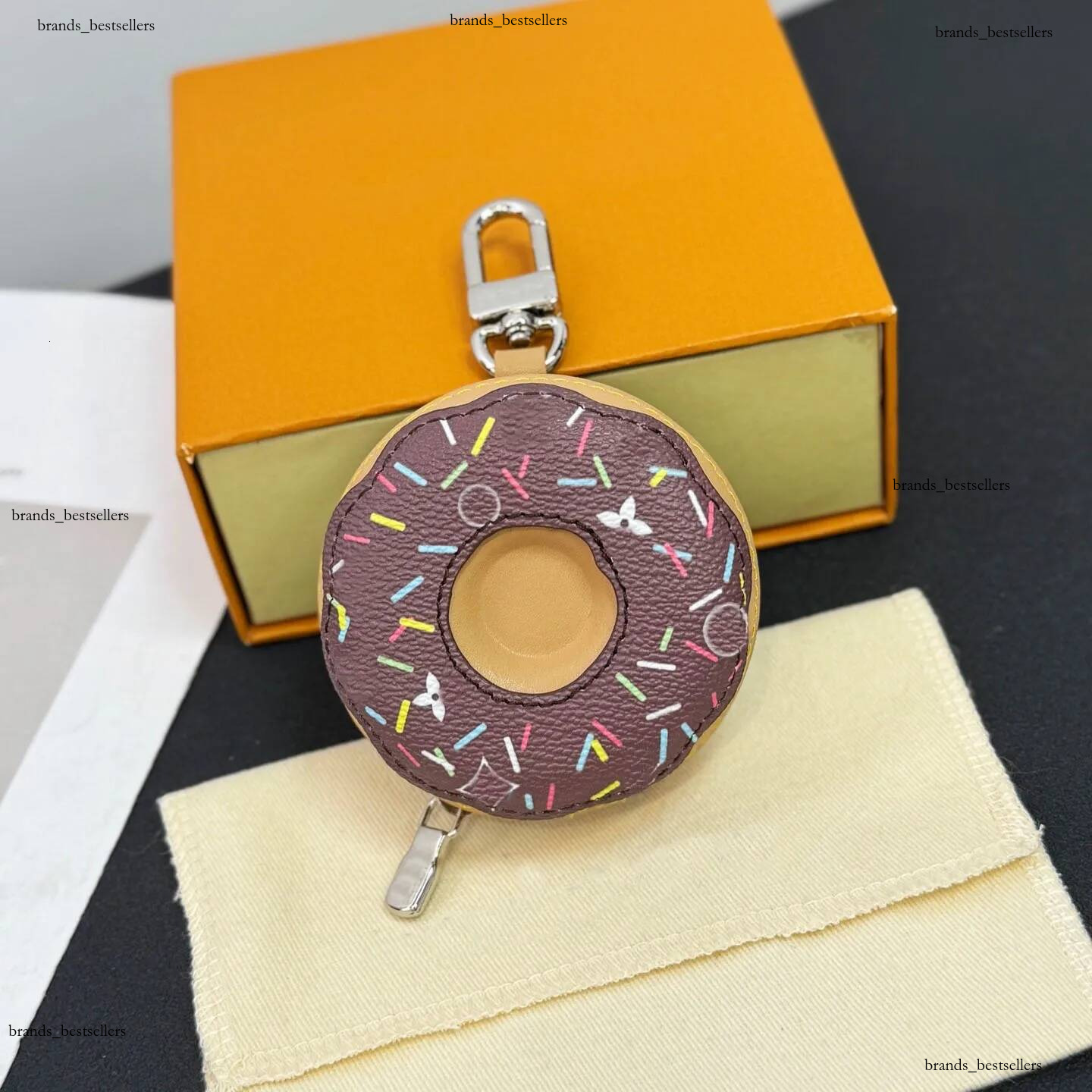 Classique Donut Sac Porte-clés Pizza Charme Porte-clés Hamburger En Cuir Pendentif En Métal porte-clés Grenouille Porte-clés Bourse charme Porte-