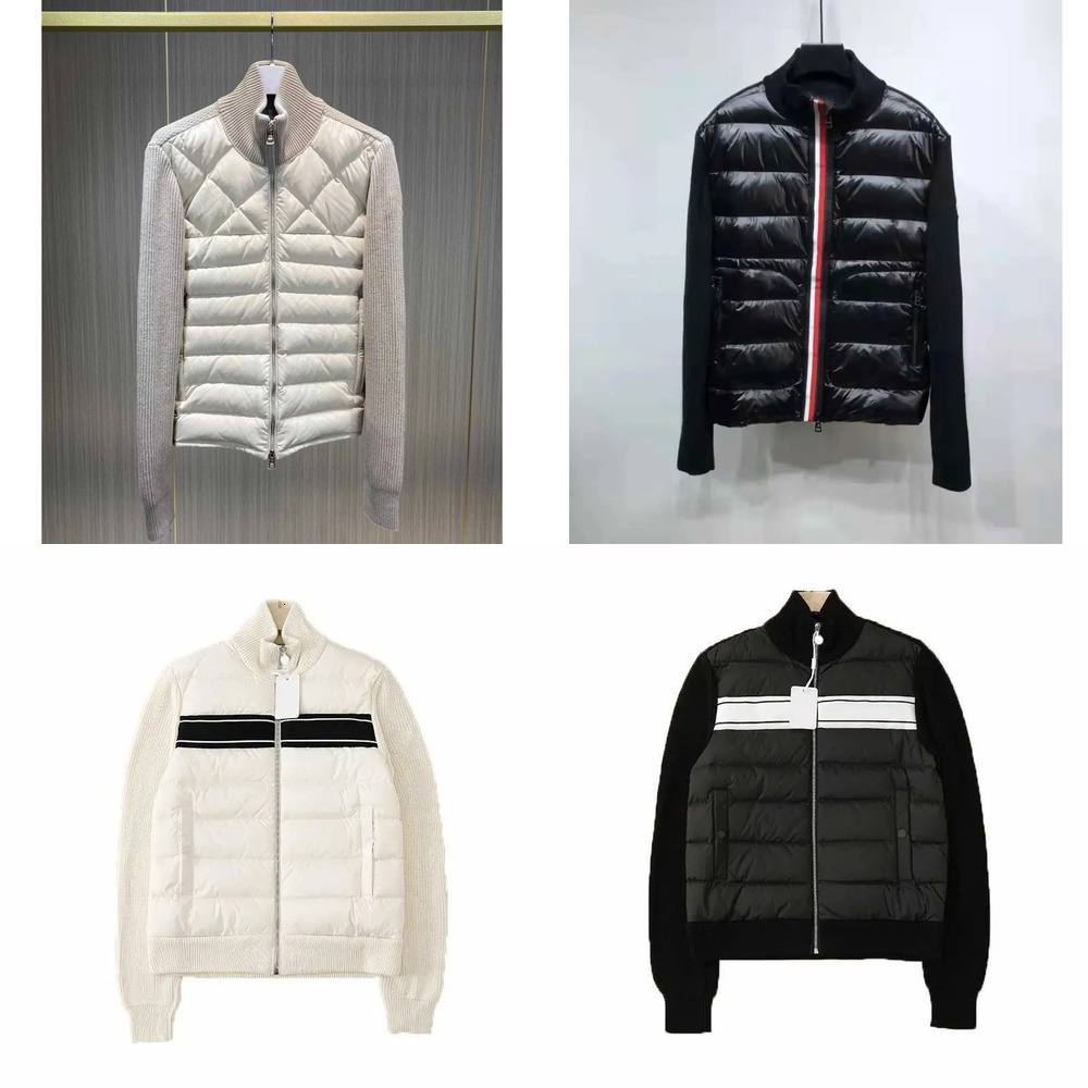 Francemontcla MON jacket women men Designer Mens Parkas Men's Embroidered Badge Stand Collar Knitted Splice Lightweight Women Down Casual Ja