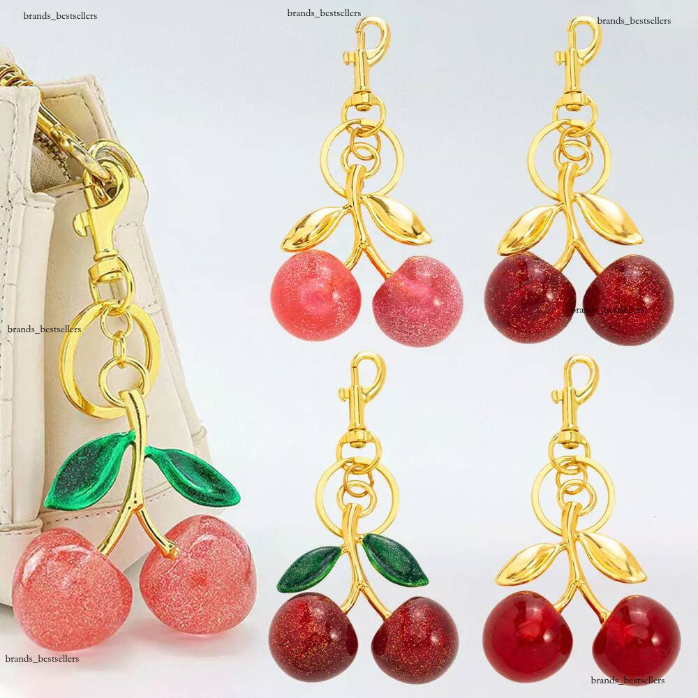 designer Keychains bag charm Luxury Bag Cherry Keychain Handbag Pendant Lanyard Key Rings Vintage Style Purse 2025