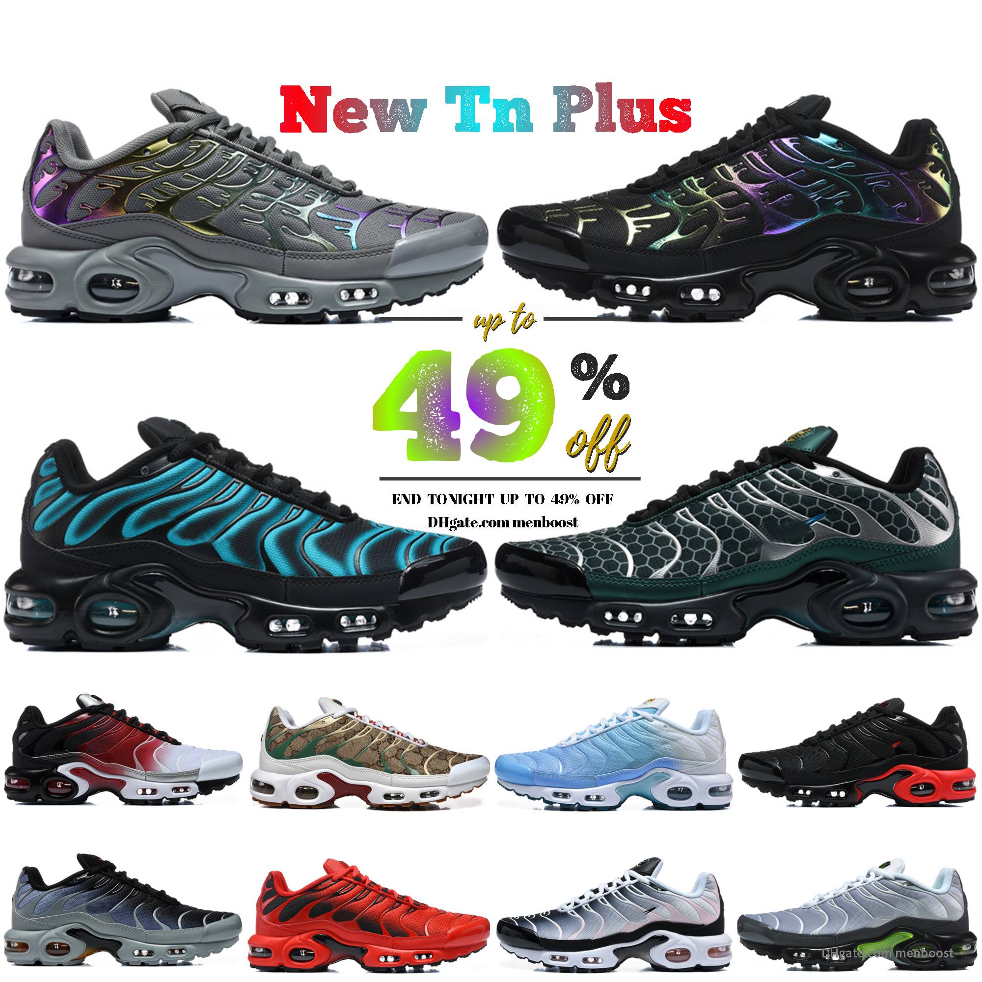 2026 Designer Mens Tn Running Shoes Plus Tns Triple Black White Pink Foam Oil Slick Dusty Cactus Maxtns Neon Hyper Pink Bright Crimson Chaussures Tn