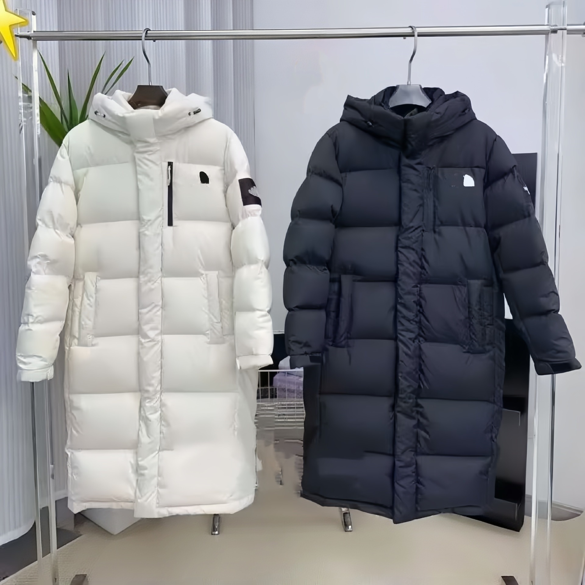Men' Long Hooded Down Jacket Winter Warm Parka 90% White Duck Down Coat Full Zip Quilted Outdoor Cold Weather Outerwear