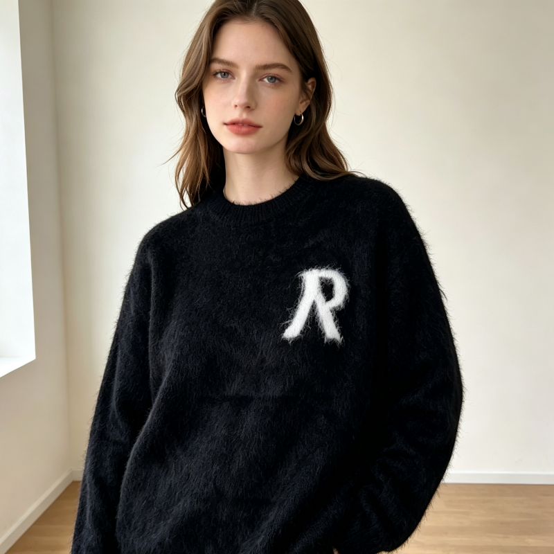 Unisex Vintage Streetwear Long Sleeve Crew Neck Sweater With Letter Design Men Women Loose Casual Pullover Top For Autumn Winter Wear